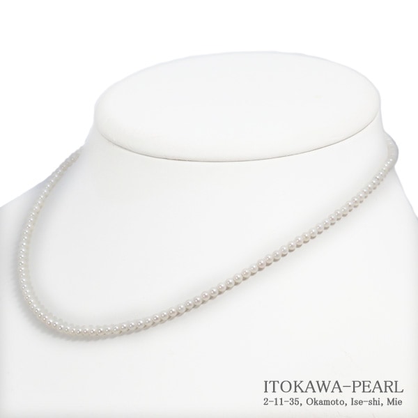 あこや真珠ベビーパールネックレス＜2.5～3mm＞アジャスター・シルバー N-13036