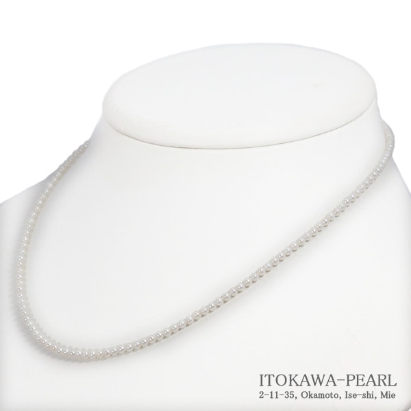 あこや真珠ベビーパールネックレス＜2.5～3mm＞アジャスター・シルバー N-13038