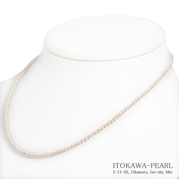 あこや真珠ベビーパールネックレス＜2.5～3mm＞アジャスター・シルバー N-13040