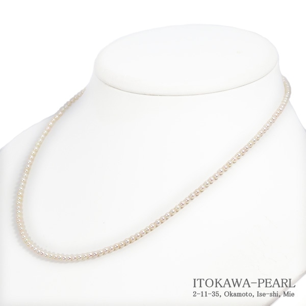 あこや真珠ベビーパールネックレス＜2.5～3mm＞アジャスター・シルバー N-13043