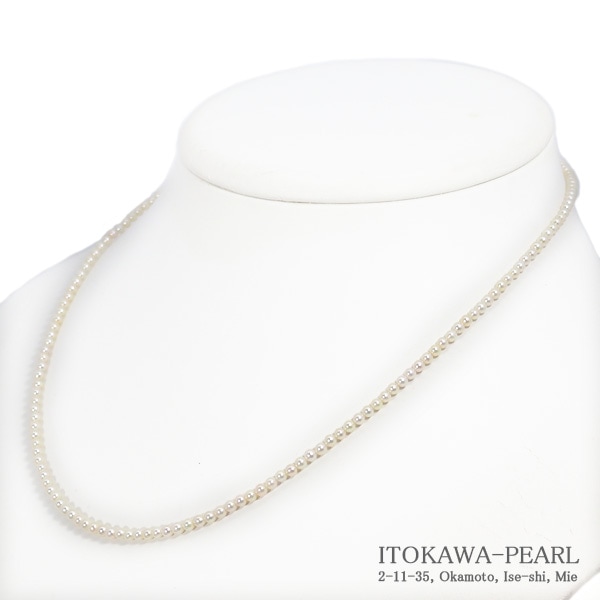 あこや真珠ベビーパールネックレス＜2.5～3mm＞アジャスター・シルバー N-13044
