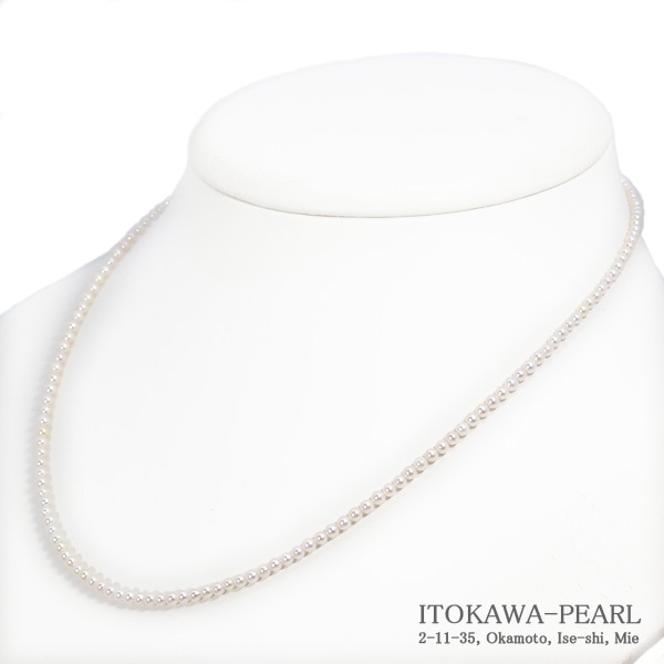 あこや真珠ベビーパールネックレス＜2.5～3mm＞アジャスター・シルバー N-13045