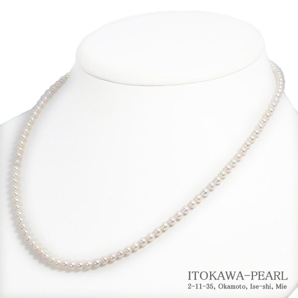 あこや真珠ベビーパールネックレス＜3.5～4mm＞アジャスター・シルバー N-13047