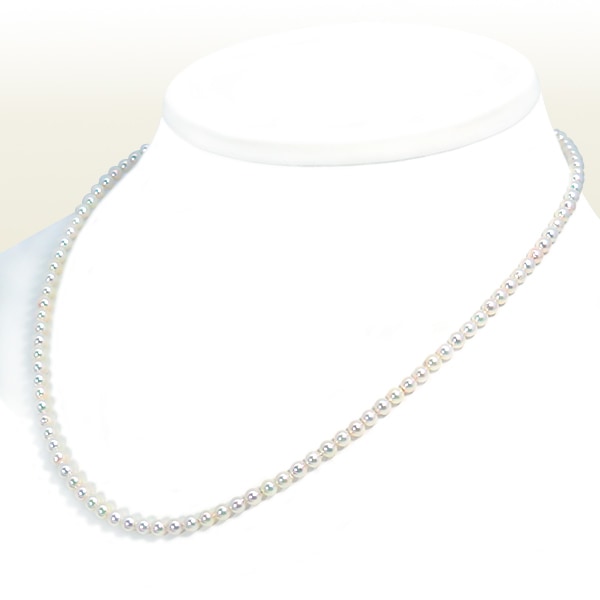 あこや真珠ベビーパールネックレス＜3.5～4mm＞アジャスター・シルバー N-13049
