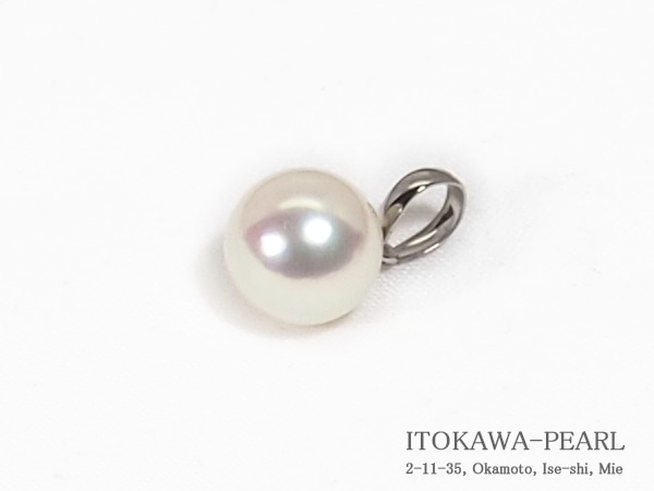 無調色あこや真珠ペンダントトップ＜8.6mm＞PT850 P-8529