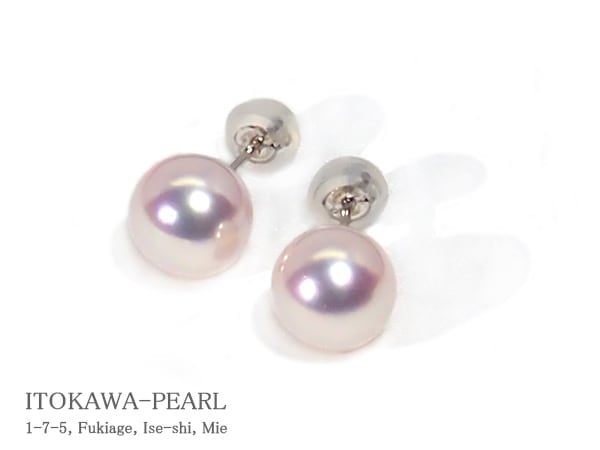 あこや真珠ピアス＜8.4mm＞スタッド・PT900 PE-7661