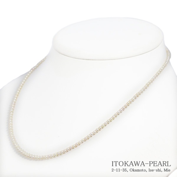 あこや真珠ベビーパールネックレス＜2.5～3mm＞アジャスター・シルバー N-13044
