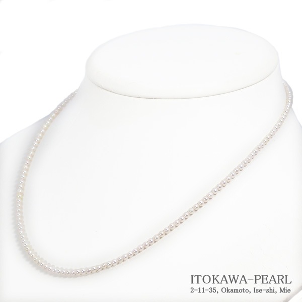 あこや真珠ベビーパールネックレス<2.5~3mm>アジャスター・シルバー N-13045
