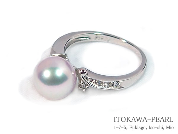 �����俿���󥰡�9.1mm��PT900�����������0.07ct R-13842