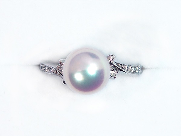 �����俿���󥰡�9.1mm��PT900�����������0.07ct R-13842