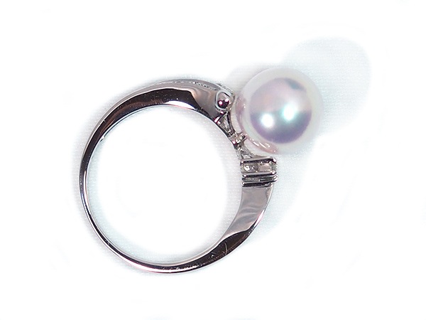 �����俿���󥰡�9.1mm��PT900�����������0.07ct R-13842