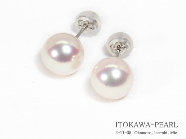 あこや真珠ピアス＜8.3mm＞スタッド・PT900 PE-7660 | 真珠ピアス,真珠