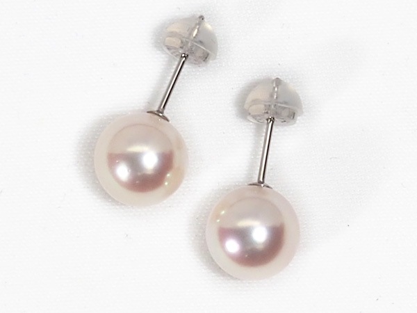 あこや真珠ピアス＜8.7mm＞スタッド・PT900 PE-7663 | 真珠ピアス,真珠