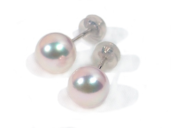花珠真珠 あこや真珠ピアス＜8.1mm＞スタッド K14WG PE-7292 | 真珠  