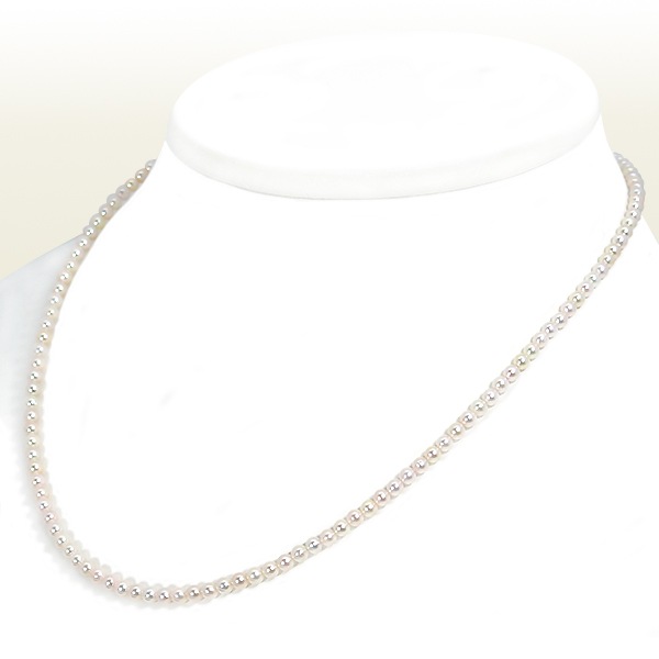 あこや真珠 ベビーパールネックレス＜3～3.5mm＞アジャスター・シルバー N-13008