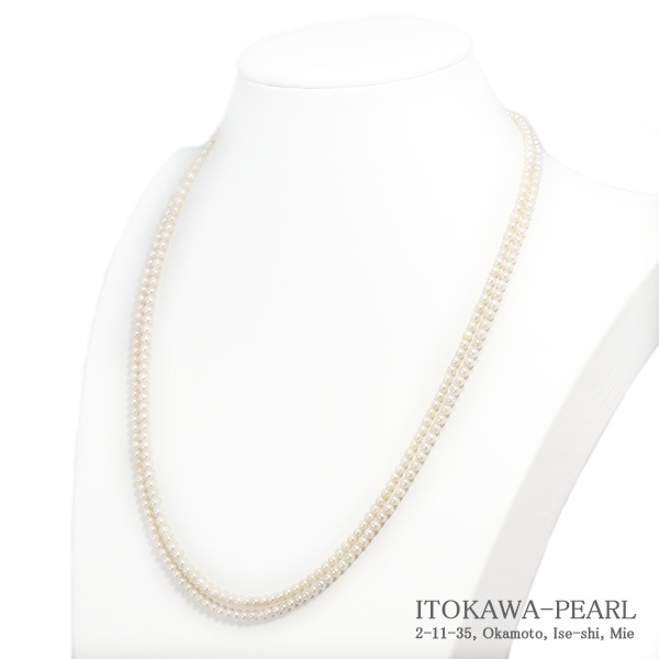 ベビーパールロングネックレス(105.5cm)あこや真珠ネックレス＜3～3.5