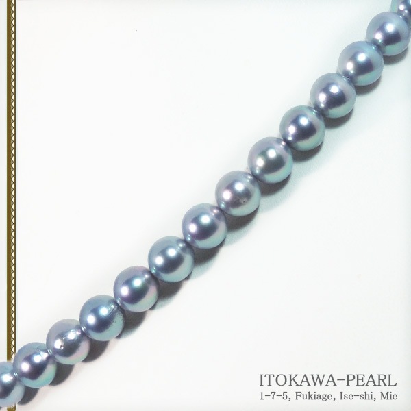 グレー系あこや真珠パールネックレス<8~8.5mm>N-12119-伊勢の真珠専門店 糸川真珠本店