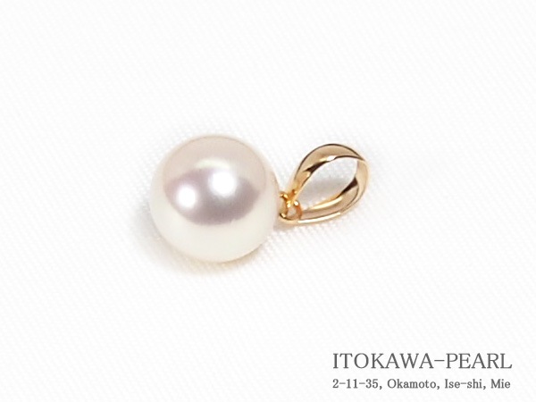 無調色あこや真珠ペンダントトップ＜8mm＞K18YG P-8510 | 真珠