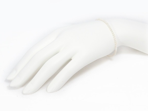 あこや真珠ブレスレット<2.5~3mm>差し込み式/シルバー(17.5cm)V-1761