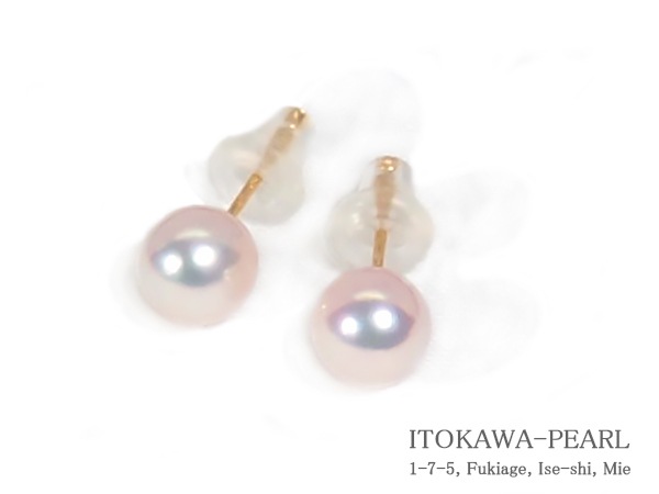 あこや真珠ピアス＜5.8mm＞スタッド・K18YG PE-7650 | 真珠ピアス,真珠