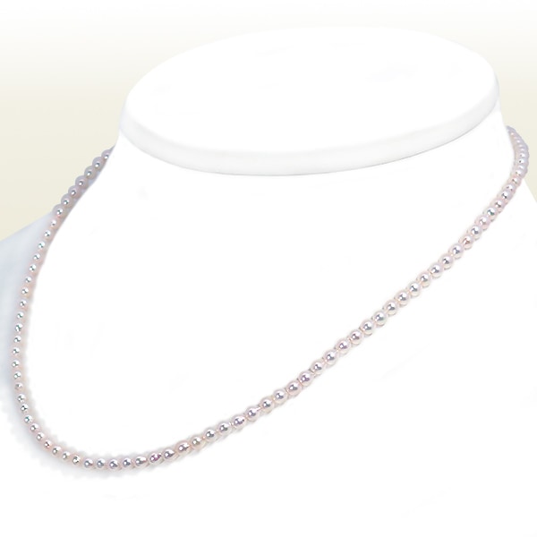 あこや真珠ベビーパールネックレス＜3～3.5mm＞アジャスター・シルバー