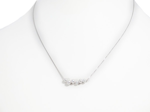あこや真珠 ペンダントネックレス＜3.5～4.5ｍｍ＞K18WG P-8521