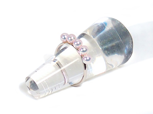あこや真珠 ファッションリング＜3.9mm＞ PT900 R-13844