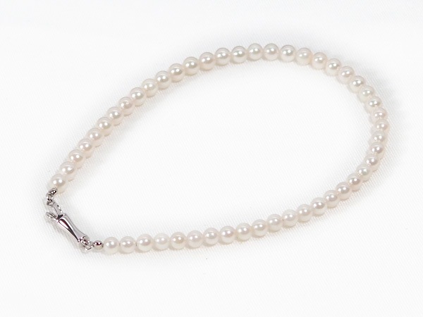 あこや真珠ブレスレット＜3～3.5mm＞差し込み式/シルバー（17cm）V-1771
