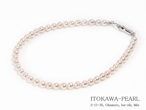 あこや真珠ブレスレット＜3～3.5mm＞差し込み式/シルバー（17cm）V-1772