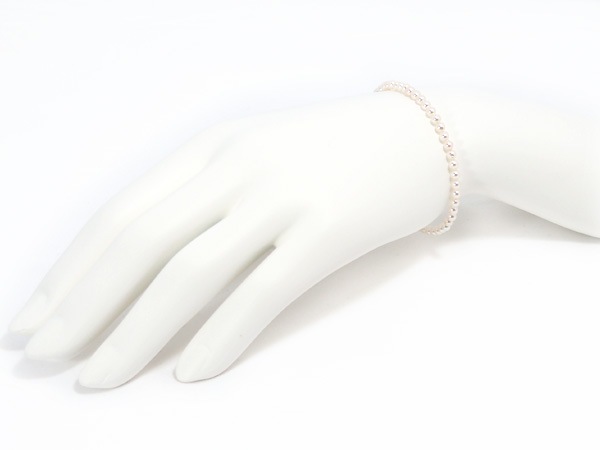 あこや真珠ブレスレット＜3～3.5mm＞差し込み式/シルバー（17cm）V-1772