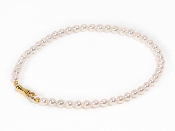 あこや真珠ブレスレット＜3～3.5mm＞差し込み式/シルバー（18cm）V-1774