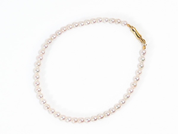 あこや真珠ブレスレット＜3～3.5mm＞差し込み式/シルバー（18cm）V-1774