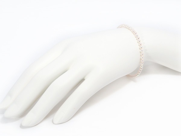 あこや真珠ブレスレット＜3～3.5mm＞差し込み式/シルバー（18cm）V-1774