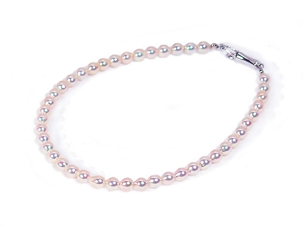 あこや真珠ブレスレット＜3～3.5mm＞差し込み式/シルバー（18cm）V-1773