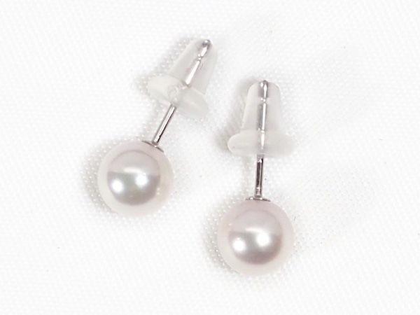 あこや真珠ピアス<5.9mm>スタッド・K14WG PE-7604