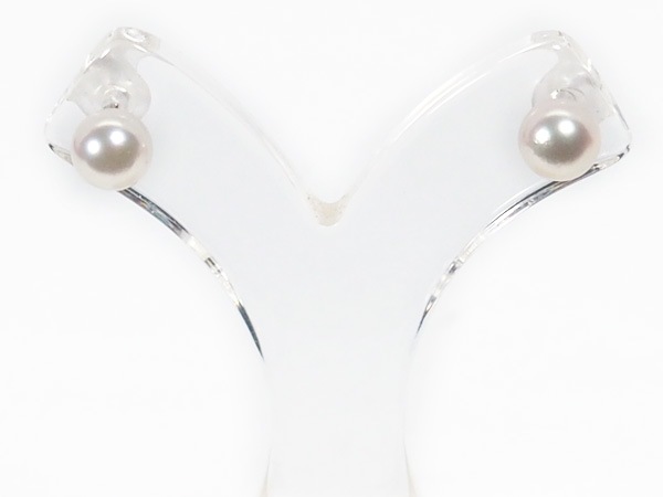 あこや真珠ピアス<5.9mm>スタッド・K14WG PE-7604