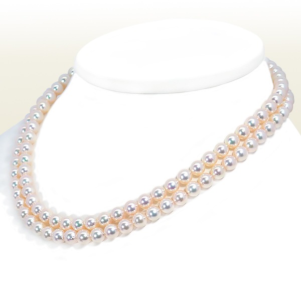 あこや真珠2連パールネックレス＜6.5～7mm＞N-12958 | すべての商品