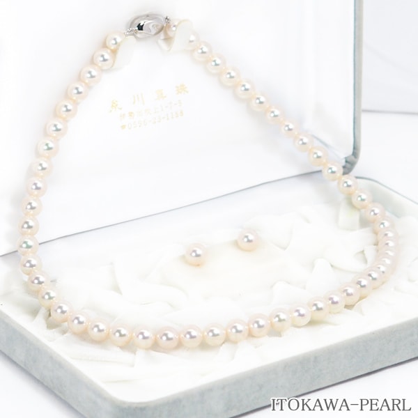 2連 あこや真珠 テリ巻き花珠級 ネックレス アコヤ 7.8〜9.1㎜ M839 花珠真珠2点セットあこや真珠ネックレス＜7.5mm＞鑑別書付 NE-2476