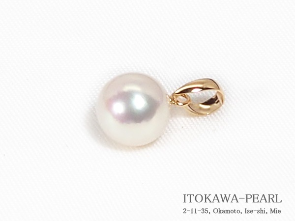 無調色あこや真珠ペンダントトップ＜8.2mm＞18YG P-8499 | 真珠