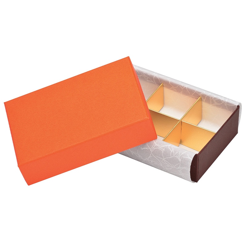 フェザーケース オレンジ 6仕切（1個/5個入） | チョコレート | 伊藤景