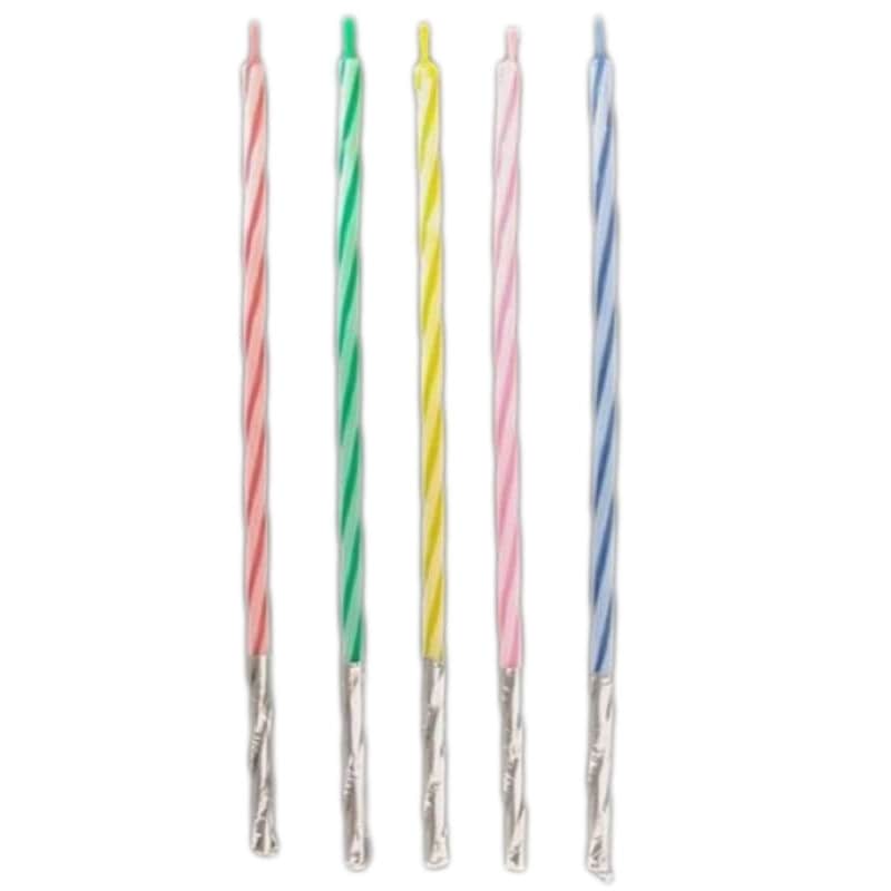 12cmストライプキャンドル（ローソク） （5本×100袋入） | ケーキ