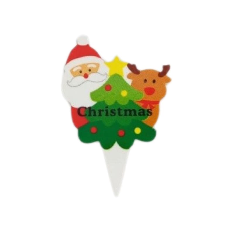 ケーキピック　サンタ＆トナカイ　1525 YX-28（20枚入）