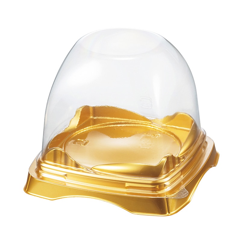 ケーキトレー IK103角 エッフェル ゴールド  バイオ本体・ドーム蓋セット（50枚入）