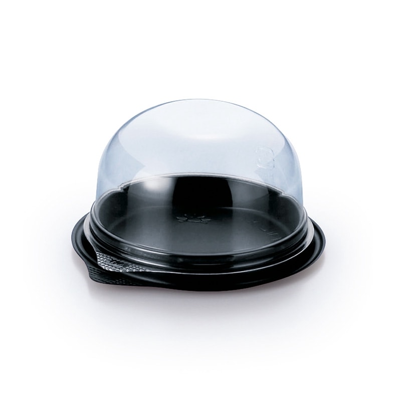 ダケカンバ 岳樺 菓子器 蓋付き ケーキ容器 IKアーチBOX 本体黒・69H蓋 （50枚/1500枚入） | フタ付き