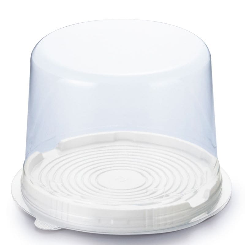 IK CDケーキドーム 4号 本体白・75H蓋セット（50枚入） | フタ付き容器