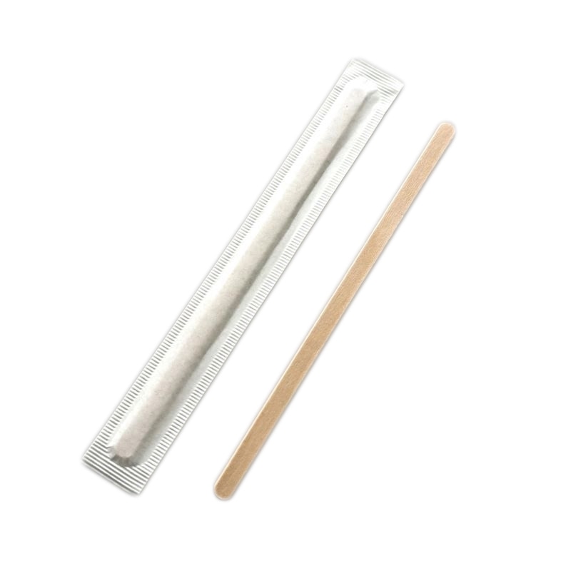 【☆セール】ウッディーマドラー　１４０×６．５面取　個袋入 (100本入)