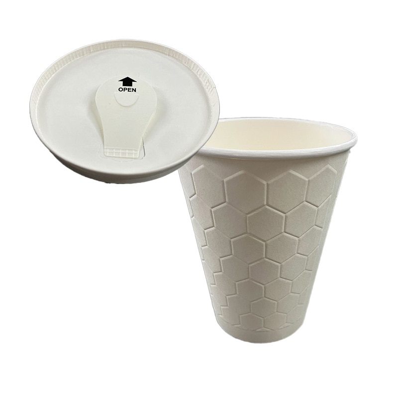 KH-340エンボスカップ13オンス、リッドセット(50枚入)