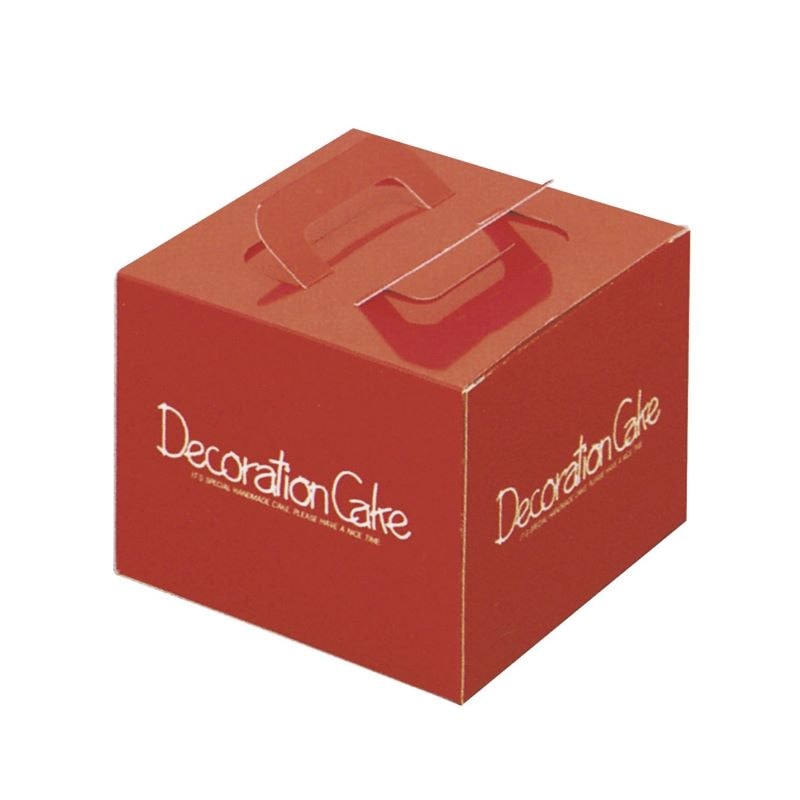 4号ケーキ箱　ミニデコデラックスレッド　銀台紙付（100枚/300枚）