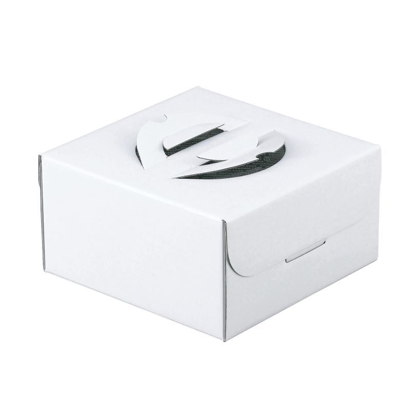 6号ケーキ箱 G段手提フレッシュホワイト（25枚入） | デコレーション