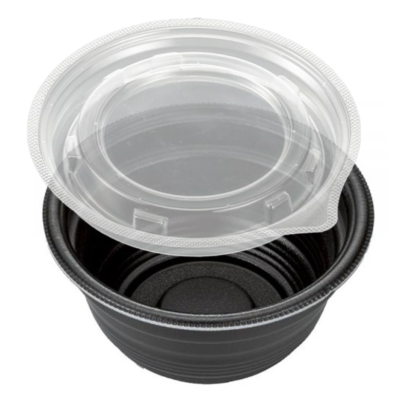 丼容器 MFP極み丼-360S 本体黒・内篏合蓋セット (600枚入)